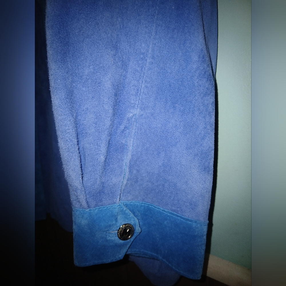 Vintage Bob Mackie Women's Multi Colored Suede Leather Coat. - Picture 5 of 8